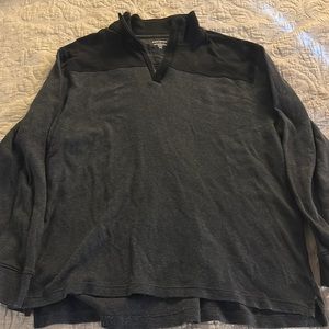 Banana Republic Grey and Black Quarter Zip XXL